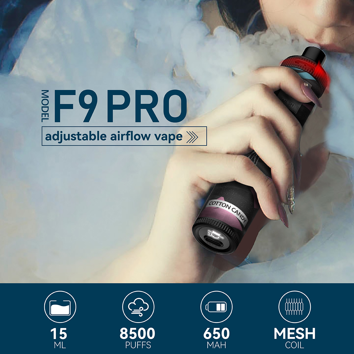 F9 PRO Adjustable Airflow High Capacity Vape