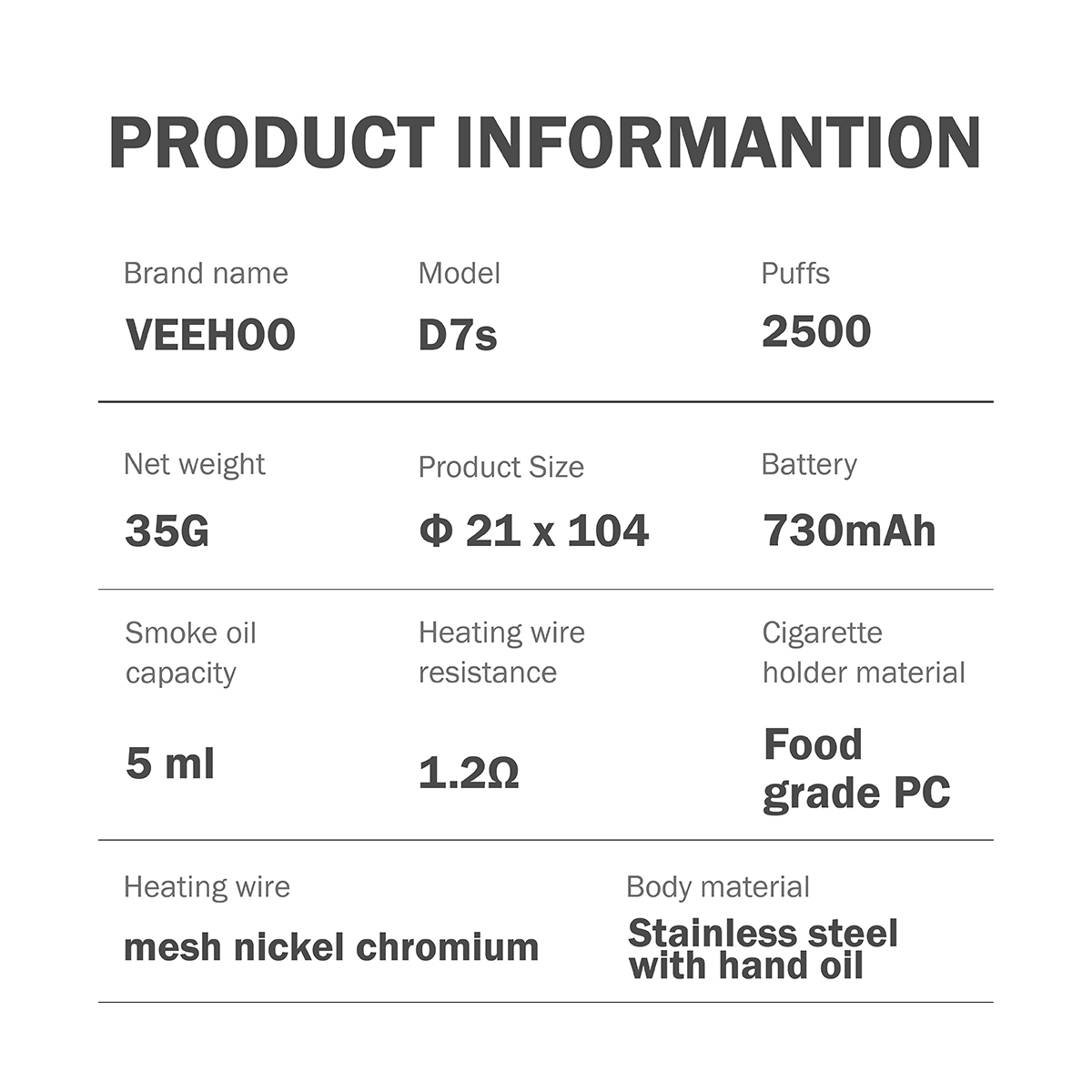 D7s 2500 Puffs Disposable Vape