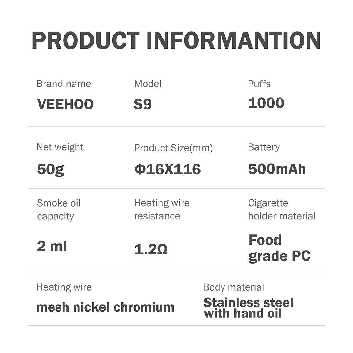 S9 2ml Changing Vape Pen